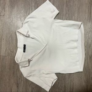 Zara white crop polo